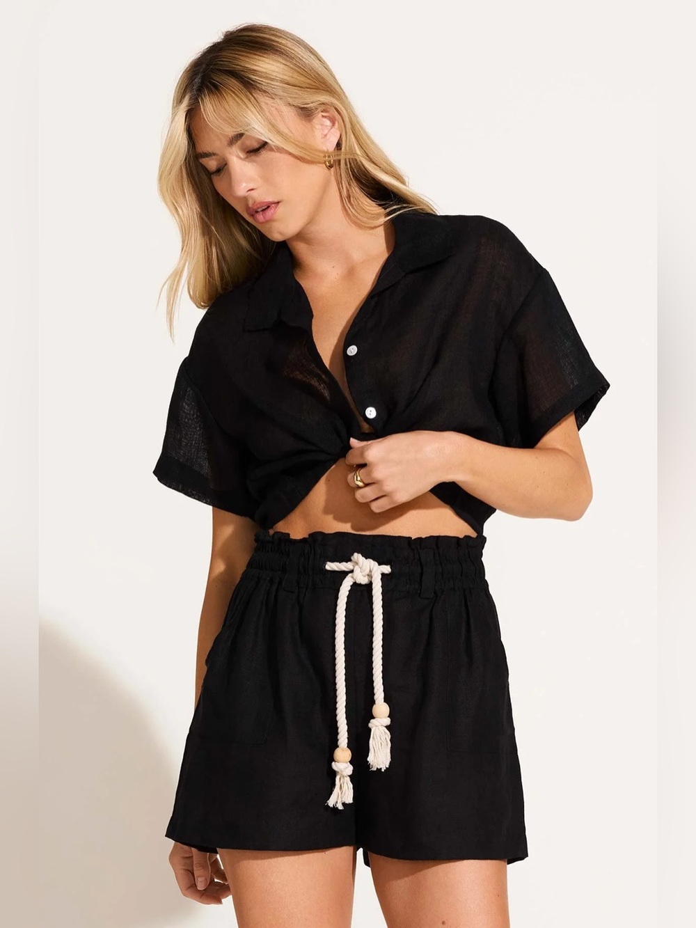 Vitamin A Hana Crop Top Linen